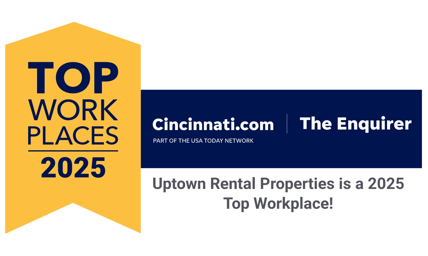 Uptown Rental Properties 2025 Top Workplace banner from Cincinnati.com/The Enquirer.